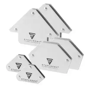 Schweißmagnet STAHLWERK 6 × Magnet-Schweißwinkel
