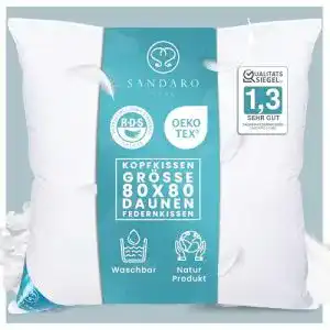 Dreikammer-Kopfkissen Sandaro Home Kissen 80×80 Daunen