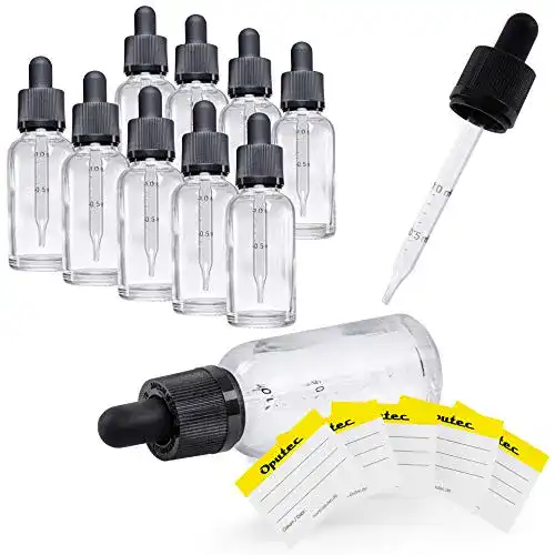 Pipettenflaschen Oputec, Glas, Klar, 10 x 30 ml