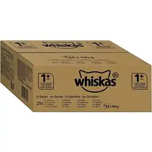 Katzennassfutter whiskas 1 + Katzenfutter – 84 Portionsbeutel