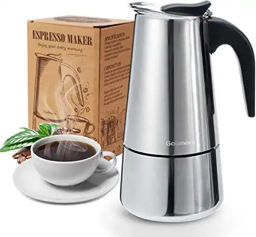Espressokocher Godmorn, Kaffeekocher, 430 Edelstahl, 200 ml