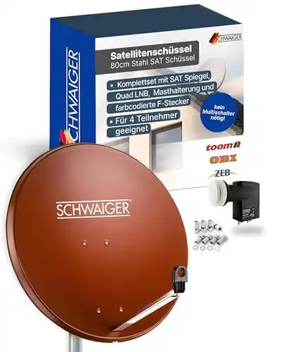 Schwaiger-Satellitenschüssel SCHWAIGER 524 Sat Anlage, 75 x 85