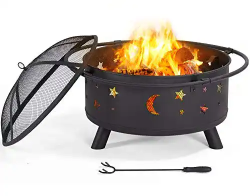Feuerschale mit Funkenschutz Yaheetech, 76 x 50 cm