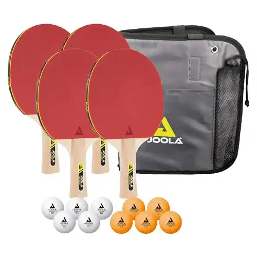 TischtennisschlÃ¤ger-Set JOOLA Tischtennis-Set Family , 4 Tischtennisschläger + 10 Tischtennisbälle + Tasche