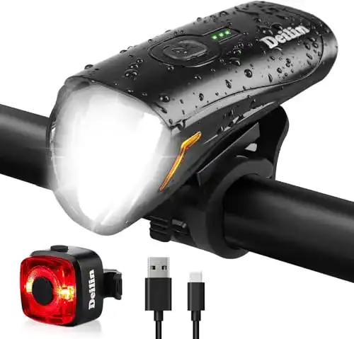 Fahrradlampe Deilin Upgraded LED Fahrradlicht Set, bis zu 70 Lux