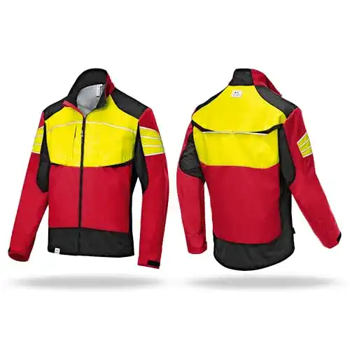 Schnittschutzjacke KÜBLER Ultrashell Jacke Forest rot/warngelb