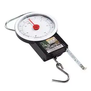 Fischwaage Zite Fishing Feder-Waage bis 32kg zum Angeln – zum Fische Wiegen & mit Fisch-Maßband bis 1m zum Messen