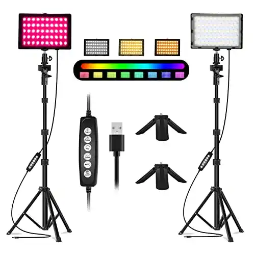 Streaming-Licht EMART 2-Pack Video Licht RGB, dimmbar