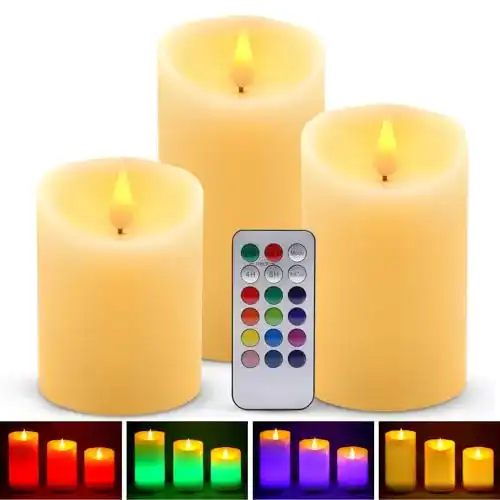 LED-Kerze LUXONIC LED RGB Kerzen Flammenlos, Multicolor