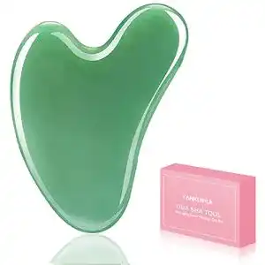 Gua Sha YANKUIRUI Natürliches Stein Jade 100% Natur-Stein Herzform