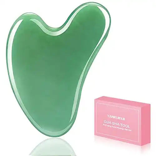 Gua Sha YANKUIRUI Natürliches Stein Jade 100% Natur-Stein Herzform