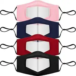 Mundschutzmaske transparent BBTO 4 Stücke Bandanas Klar