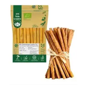 Zimtstangen OmVeda BIO Zimt Ceylon Ganz 10 CM, 12 bis 15 Stk.