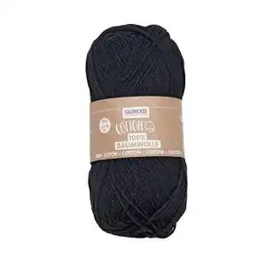 Bio-Baumwolle Glorex 5 1004 17 Cotton, waschbar, 50 g, schwarz