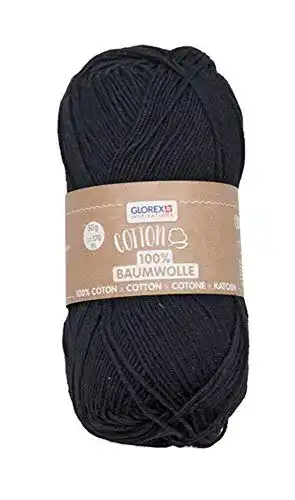 Bio-Baumwolle Glorex 5 1004 17 Cotton, waschbar, 50 g, schwarz