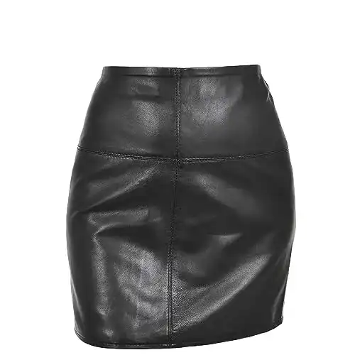 Lederrock Divergent Retail Damen Leder 16 Zoll Mini Länge