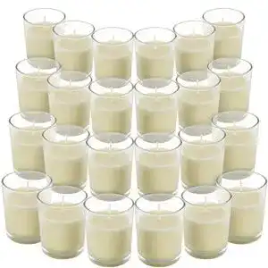 Kerzen im Glas BELLE VOUS Transparente Votiv ohne Duft 24 Stk