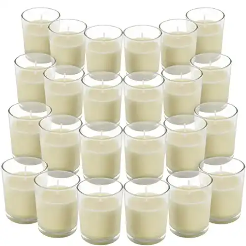 Kerzen im Glas BELLE VOUS Transparente Votiv ohne Duft 24 Stk