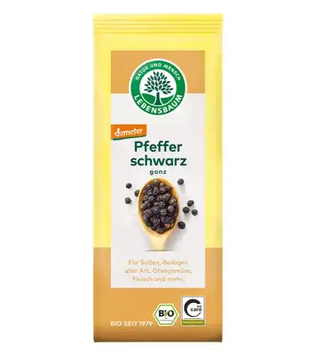 Schwarzer Pfeffer Lebensbaum Pfeffer, schwarz, ganz, 50 g