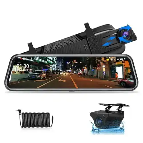 Die beste Rückspiegel-Dashcam Jansite 10'' Touch Screen Full HD 2026 Test Bestseller Rückspiegel-Dashcam Jansite 10” Touch Screen Full HD