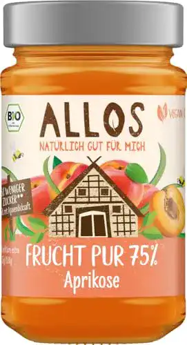 Aprikosenmarmelade Allos Bio Frucht Pur 75% Aprikose 2 x 250 gr