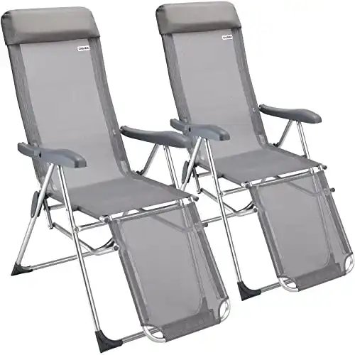 Alu-Gartenstühle Casaria 2er Set Gartenstuhl Hochlehner Alu