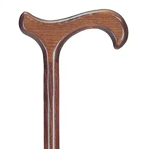 Gehstock Ossenberg in braun aus Buchenholz mit Derbygriff