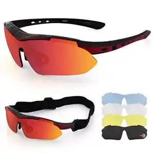 Fahrradbrille mit Wechselgläsern LIKELAR Polarisierte Sportbrille