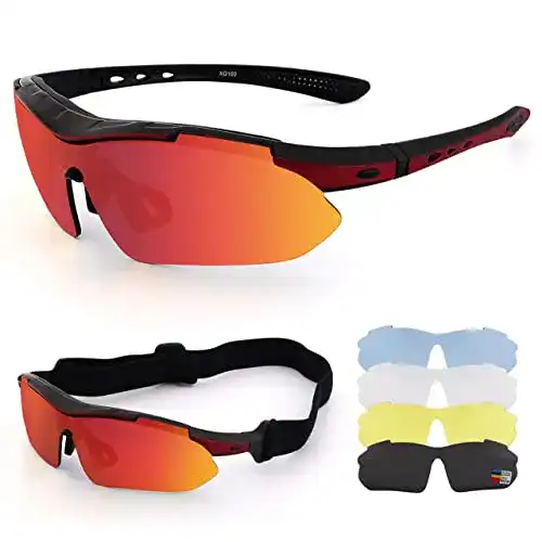 Fahrradbrille mit Wechselgläsern LIKELAR Polarisierte Sportbrille