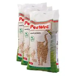Katzenstreu PeeWee 42 L/27 KG Holzstreu Einstreu Bio Öko 3x9kg