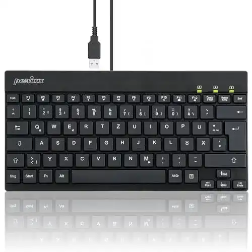 Tastatur ohne Nummernblock Perixx PERIBOARD-326 Mini USB