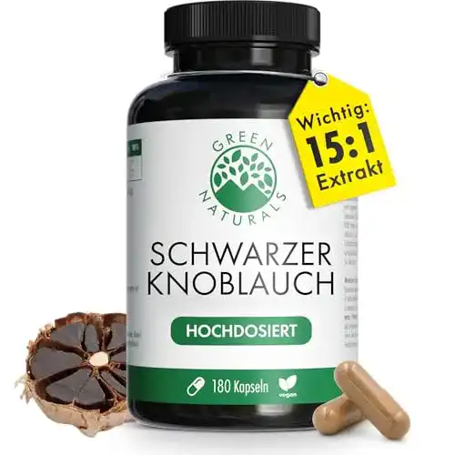Schwarzer Knoblauch GREEN NATURALS 15:1 Extrakt, 180 Kapseln