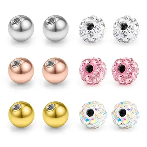 Piercing-Kugeln JFORYOU 12 Stk 3mm 1,2mm 16G Piercing