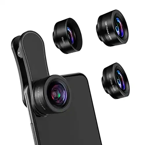 Fisheye-Objektiv Handy AFAITH Handy-Kameraobjektiv, 3 in 1