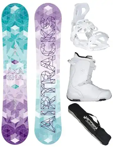 Snowboard Airtracks Set – Board Akasha Lady 147 – Softbindung