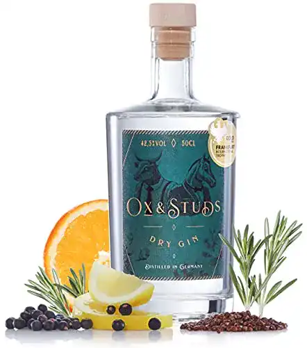 Schwarzwald-Gin Ox & Studs ® Dry Gin – [1 x 0,5 L] – Handgefertigt