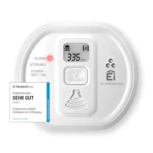 Gasmelder Ei Electronics Ei208D CO Kohlenmonoxidmelder Display