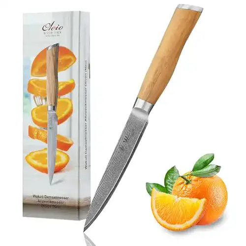 Universalmesser Wakoli Olive Damastmesser extrem scharf