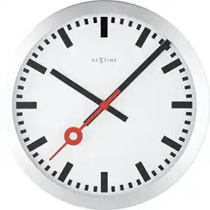 Bahnhofsuhr NeXtime 3999ST Wanduhr STATION, lautlos, rund