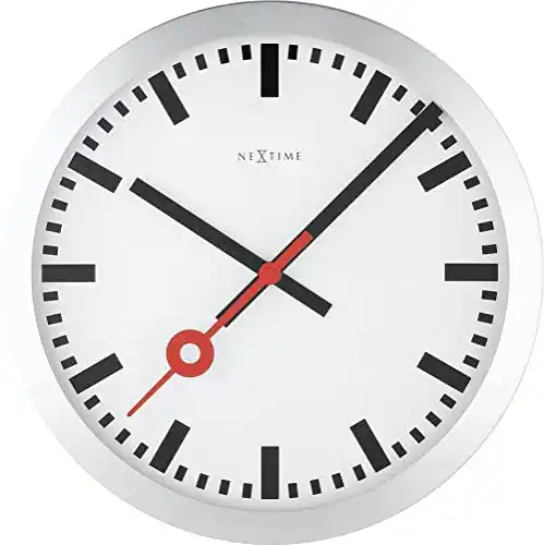 Bahnhofsuhr NeXtime 3999ST Wanduhr STATION, lautlos, rund