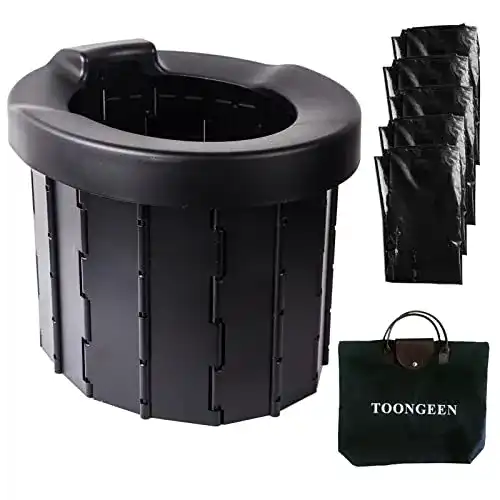 Klapptoilette TOONGEEN Campingtoilette Faltbar, Schwarz