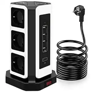 Steckdosenleiste mit USB-C Elover Steckdosenleiste 9 Fach