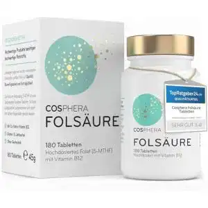 Folsäure Cosphera Tabletten, hochdosiert, 180 vegane Tabletten