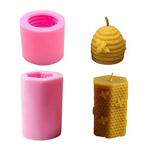 Kerzenform Fewo 3D-Bienenstock-Silikonform, 2 Stück