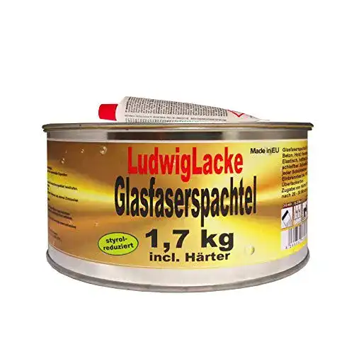 Spachtelmasse (Auto) 1,7 kg Set Glasfaserspachtel Faserspachtel Spachtelmasse Autolack