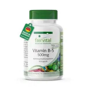 Vitamin B5 fairvital 500mg, Pantothensäure Kapseln, 60 Kapseln