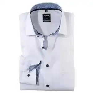 Olymp-Hemd OLYMP Herren Oberhemd Langarm Luxor,Uni