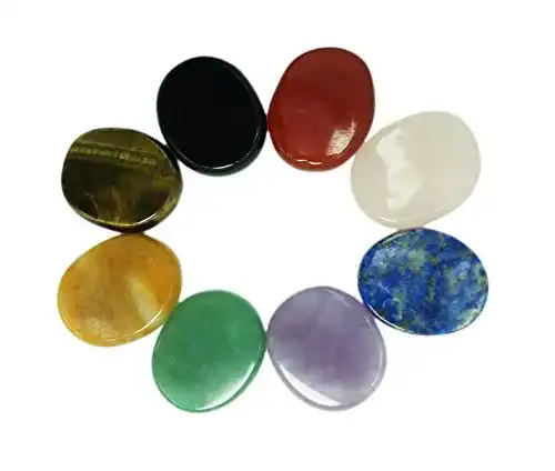 Chakra-Steine Mina Heal, 8-teiliges Set, ovale Form