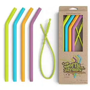 Strohhalme Softy Straws Wiederverwendbar Silikon 4 Stück