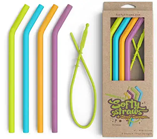 Strohhalme Softy Straws Wiederverwendbar Silikon 4 Stück
